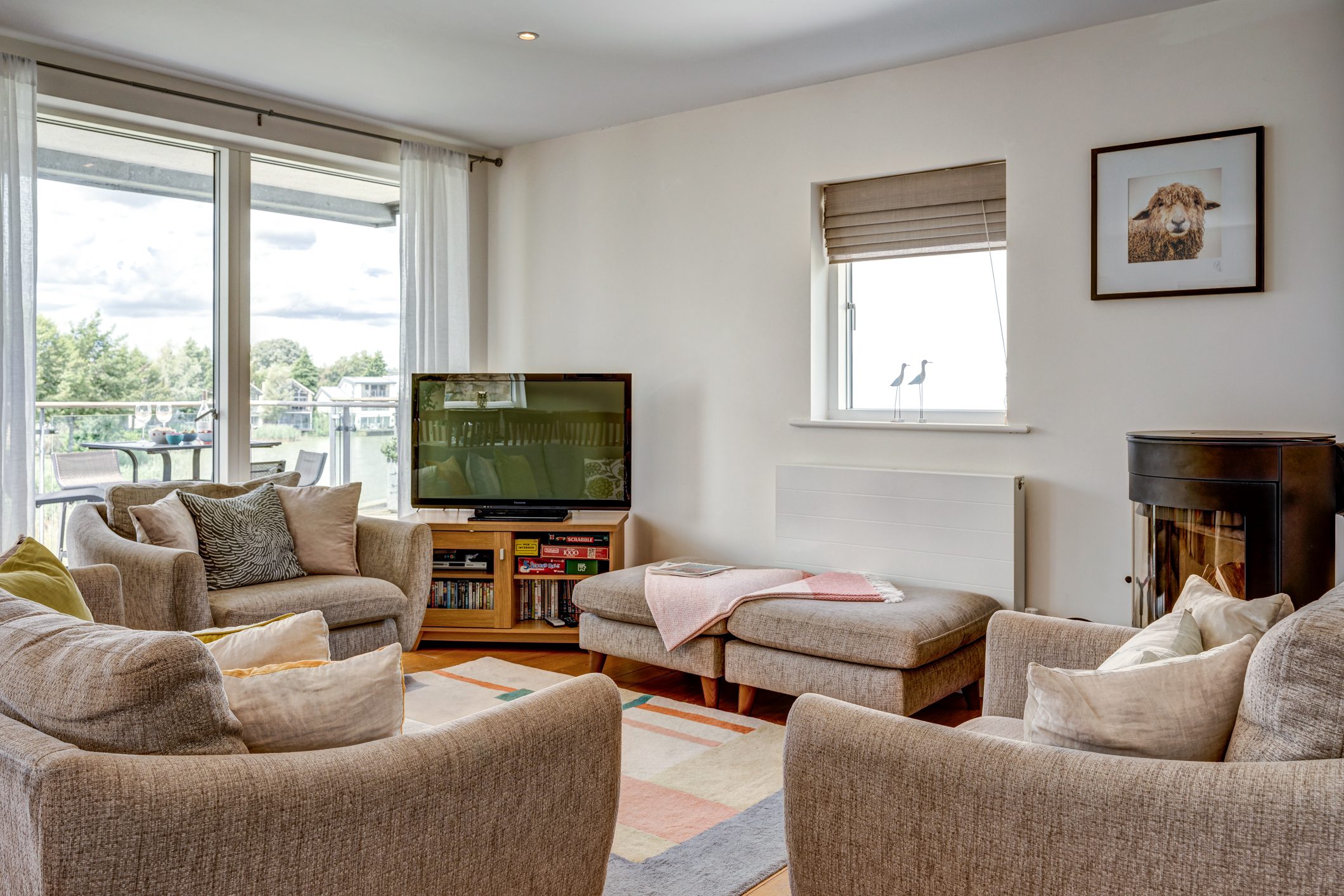 Sitting room with log burner